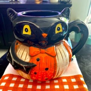 Johanna Parker Vintage Black Cat Halloween Mug new